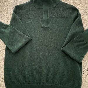 Banana Republic Men's Forest Green Quarter-Zip Sweater